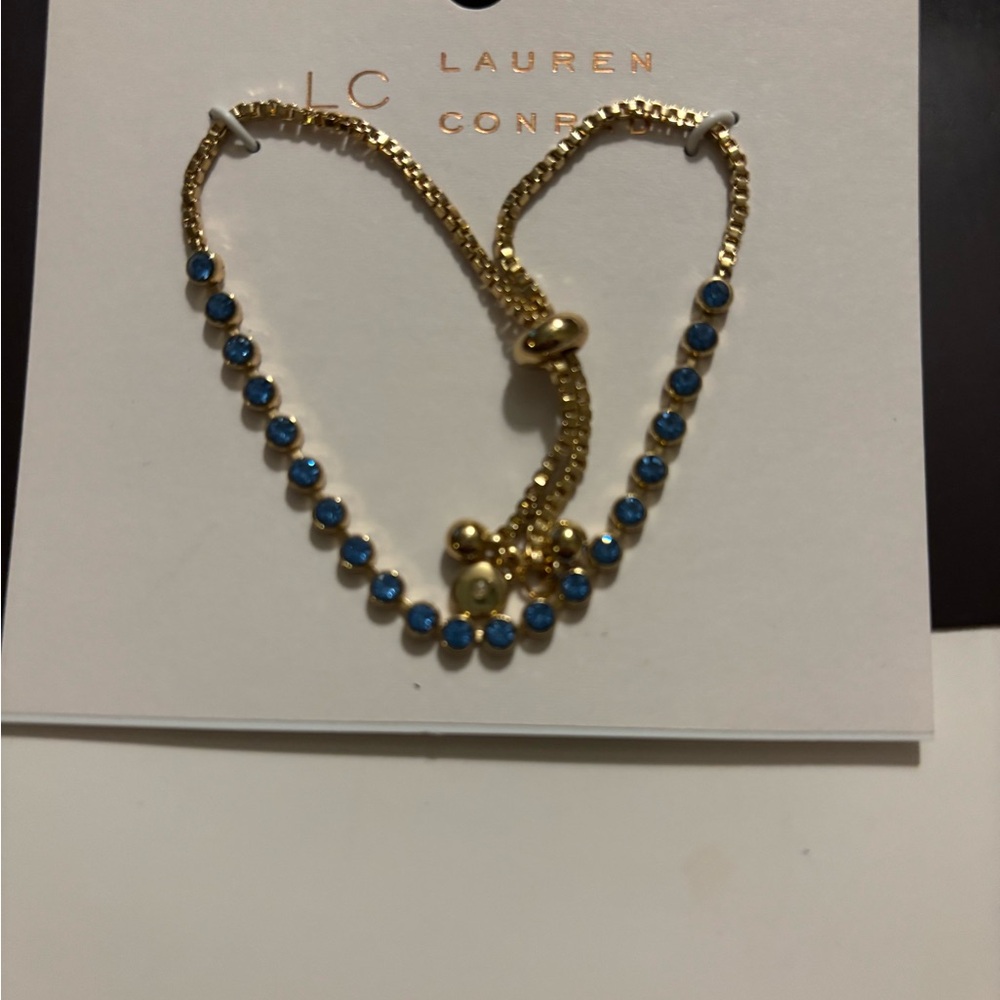 LC Lauren Conrad Gold and Blue BraceletLauren Conrad adjustable bracelet